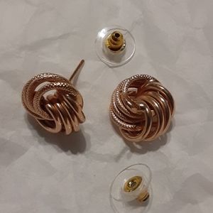 Rose Gold Knot Earrings